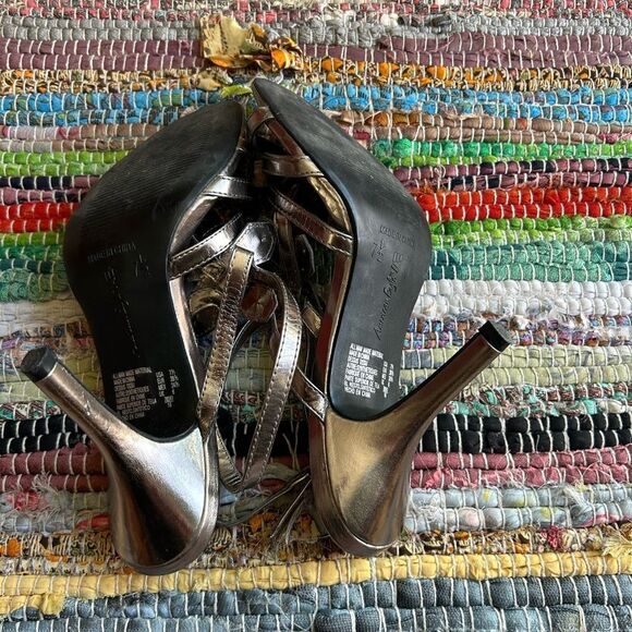 American Eagle Outfitters Silver Heels with Elegant Floral Design - Picture 7 of 15